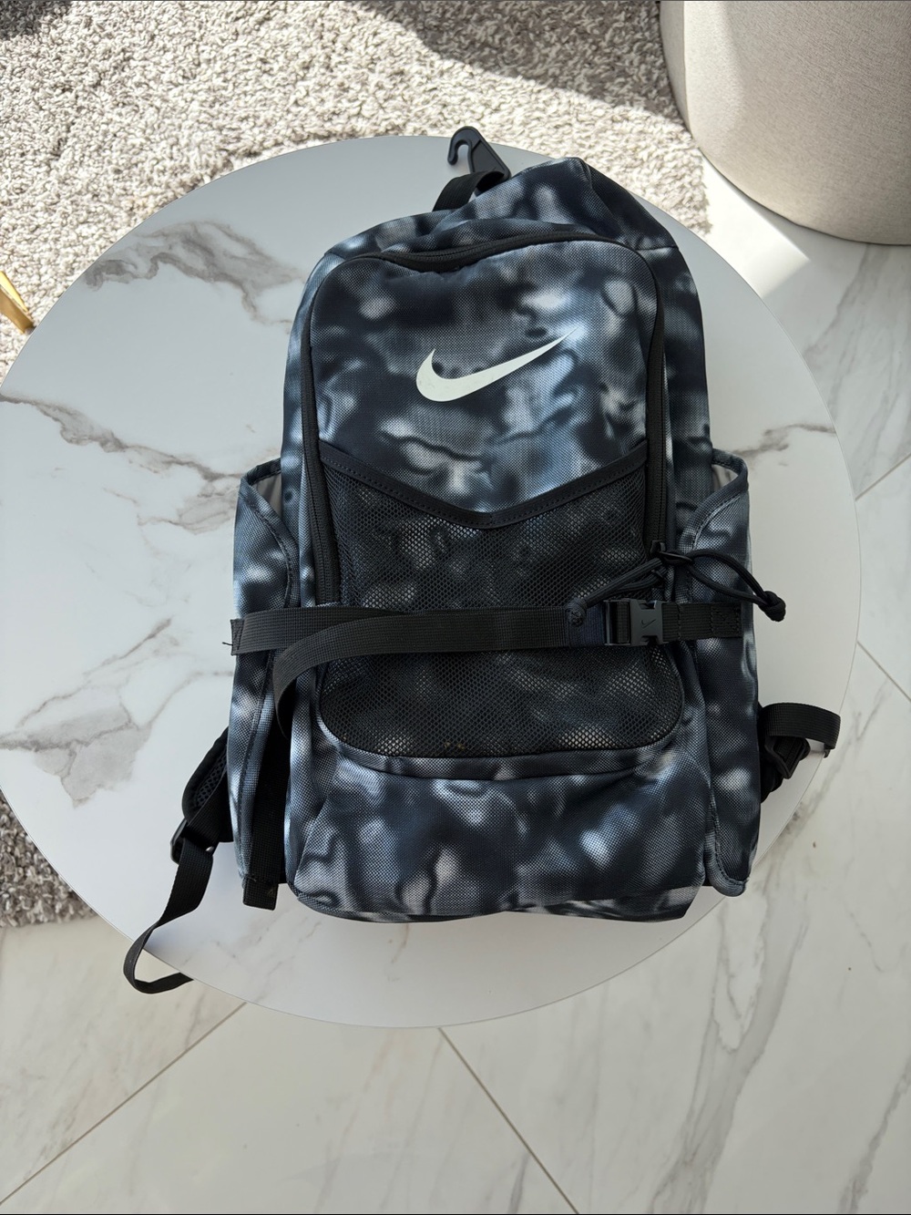 Nike Baseball Black & Gray Tie-Dye Backpack with White Swoosh Like New
